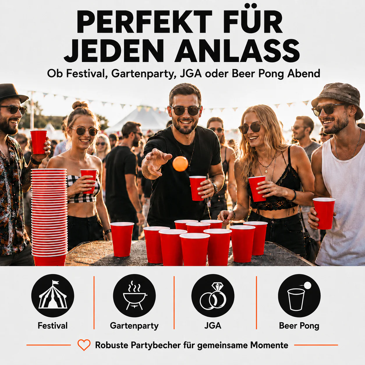 MYBEERPONG® Beer Pong Becher Set (25x inkl. 2 Bällen) - Image 5